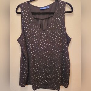 Apt. 9 Black Sleeveless Blouse with Colorful Dots